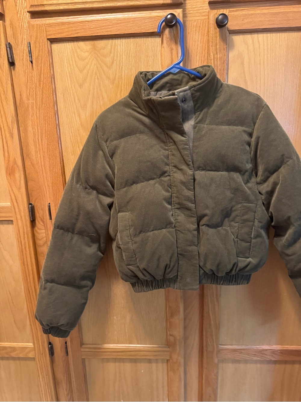 Cotton On Olive Corduroy Puffer Jacket